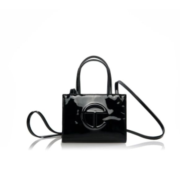 TELFAR Small Shopping Bag in Black Patent - New with Tags - Picture 1 of 5